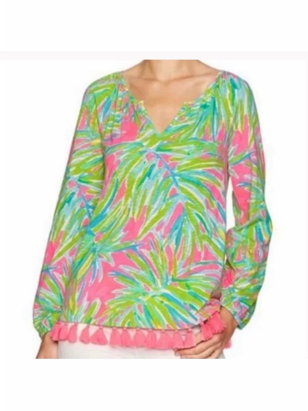 Lilly Pulitzer Linzy Top Tiki Pink Royal